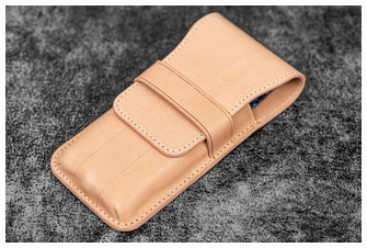 Galen Leather Co. Pen pouch, Leather Flap Pen Case (3) series Undyed