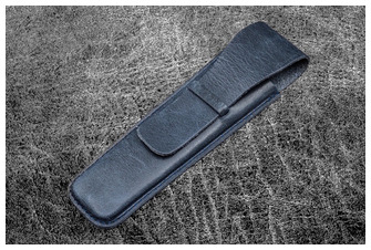 Galen Leather Co. Pen pouch, Vintage Slim Leather Single Pen Sleeve series Crazy Horse Navy Blue 