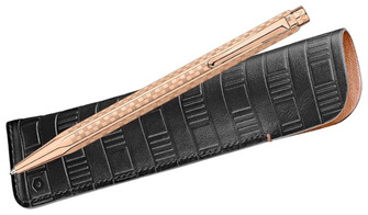 Caran d'Ache Ballpoint pen & pouch set, Ecridor Damier Special Edition series Rose gold