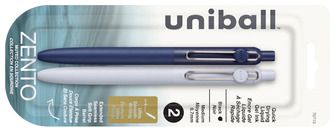 Uni-Ball Gel Pens, Zento series (Muted Collection - Pack of 2 - Black ink)