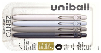 Uni-Ball Gel Pens, Zento series (Zen Collection - Pack of 4 - Black ink)
