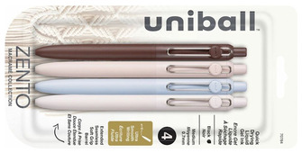 Uni-Ball Gel Pens, Zento series (Macramé Collection - Pack of 4 - Black ink)