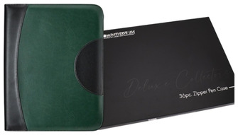 Monteverde Pen pouch, Deluxe Collectors series Green/Black (for 36 pens)