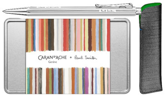 Caran d'Ache Ballpoint pen & pouch set, Ecridor Paul Smith 5th Special Edition series Platinum  