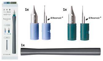 Sailor Hocoro Dip pen, Inks & Dip Pens series Gray (Fine + 1.0mm calligraphy nibs)