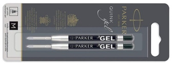 Recharges Gel pour stylo à bille Parker, série Recharge & encre Encre noire (M - 2/Paquet)