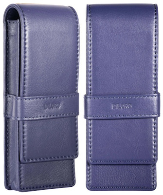 DiLoro Pen pouch, Leather Pen Holder (Triple) series Violet  