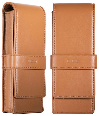 DiLoro Pen pouch, Leather Pen Holder (Triple) series Tan  