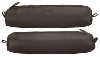 DiLoro Pouch, Leather Pen - Pencil Pouch series Dark brown