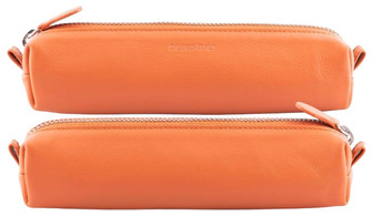 DiLoro Pouch, Leather Pen - Pencil Pouch series Orange