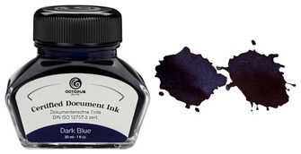 Octopus Fluids Ink bottle, Document Inks series Dark blue ink (30ml)