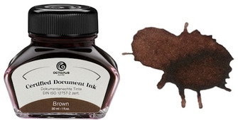Octopus Fluids Ink bottle, Document Inks series Brown ink (30ml)