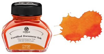 Octopus Fluids Ink bottle, Document Inks series Orange ink (30ml)
