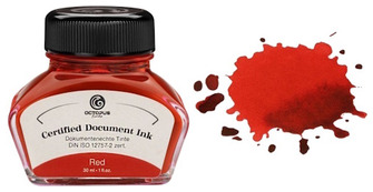 Octopus Fluids Ink bottle, Document Inks series Red ink (30ml)