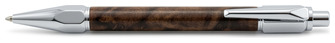 Ecowoodturner Ballpoint pen, Facet-Grip Click series Brown #23