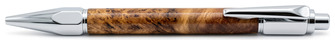 Ecowoodturner Ballpoint pen, Facet-Grip Click series Brown #9