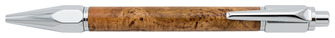 Ecowoodturner Ballpoint pen, Facet-Grip Click series Brown #11