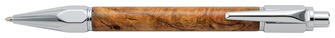 Ecowoodturner Ballpoint pen, Facet-Grip Click series Brown #14