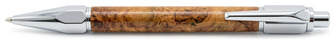 Ecowoodturner Ballpoint pen, Facet-Grip Click series Brown #13