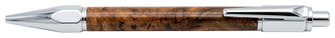 Ecowoodturner Ballpoint pen, Facet-Grip Click series Brown #15