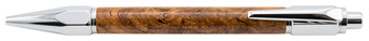 Ecowoodturner Ballpoint pen, Facet-Grip Click series Brown #10