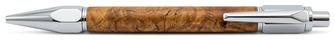 Ecowoodturner Ballpoint pen, Facet-Grip Click series Brown #12
