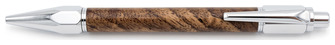 Ecowoodturner Ballpoint pen, Facet-Grip Click series Brown #25