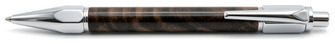 Ecowoodturner Ballpoint pen, Facet-Grip Click series Brown #26