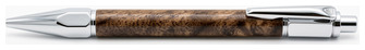 Ecowoodturner Ballpoint pen, Facet-Grip Click series Brown #24