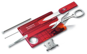 Carte multifonction Victorinox, série SwissCards Lite Rouge translucide