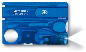 Carte multifonction Victorinox, série SwissCards Lite Bleu translucide