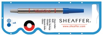 Recharge bille roulante Sheaffer, série Recharge & encre Classic Encre bleu (GROS)