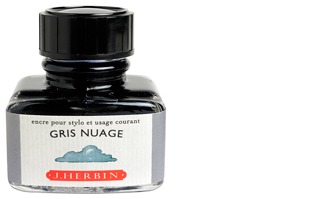Bouteille d'encre J.Herbin, série La Perle des Encres Encre grise (Gris nuage)