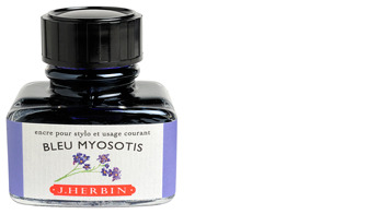 Bouteille d'encre J.Herbin , série La Perle des Encres Encre bleu (Myosotis)
