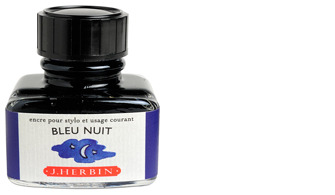 Bouteille d'encre J.Herbin , série La Perle des Encres Encre bleu (Bleu nuit)