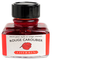 Bouteille d'encre J.Herbin , série La Perle des Encres Encre rouge (Caroubier)