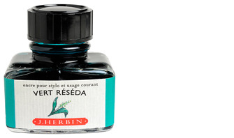 Bouteille d'encre J.Herbin , série La Perle des Encres Encre verte (Vert réséda)