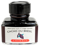 Bouteille d'encre J.Herbin , série La Perle des Encres Encre brune (Cacao du brésil)