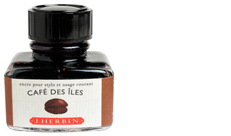 Bouteille d'encre J.Herbin , série La Perle des Encres Encre brune (Café des iles)