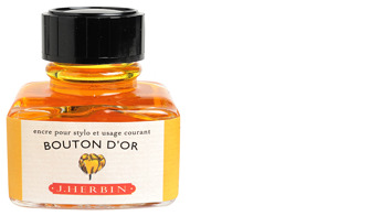 Bouteille d'encre J.Herbin , série La Perle des Encres Encre jaune (Bouton d'or)