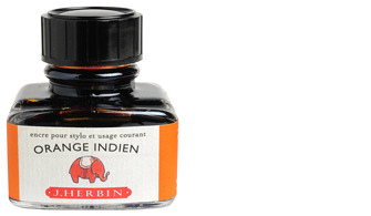 Bouteille d'encre J.Herbin , série La Perle des Encres Encre orange (Orange indien)
