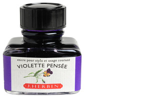 Bouteille d'encre J.Herbin , série La Perle des Encres Encre violette (violette pensée)