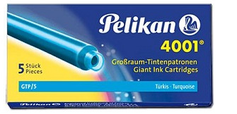 Cartouche d'encre Pelikan, série Recharge & encre Encre turquoise (Longue)