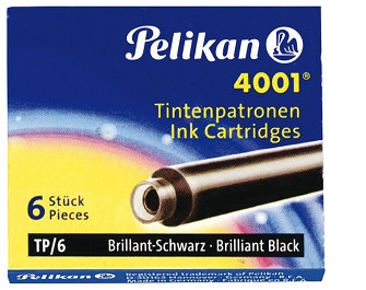 Cartouche d'encre Pelikan, série Recharge & encre Encre noire (Courte)