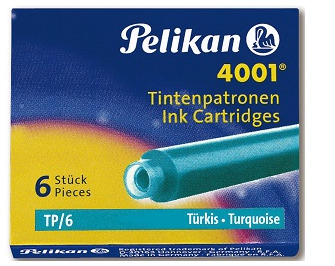 Cartouche d'encre Pelikan, série Recharge & encre Encre turquoise (Courte)