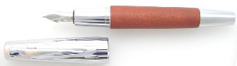 Stylo plume Faber-Castell, série E-motion Wood/Chrome Brun pâle