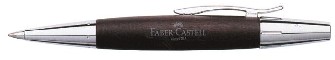 Stylo bille Faber-Castell, série E-motion Wood/Chrome Brun foncé