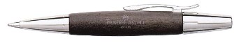 Stylo bille Faber-Castell, série E-motion Wood/Chrome Noir