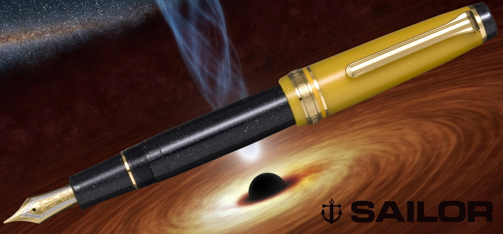 Stylo plume Sailor, série Édition Limitée Professional Gear Stellar Black Hole Noir/Jaune GT (Standa