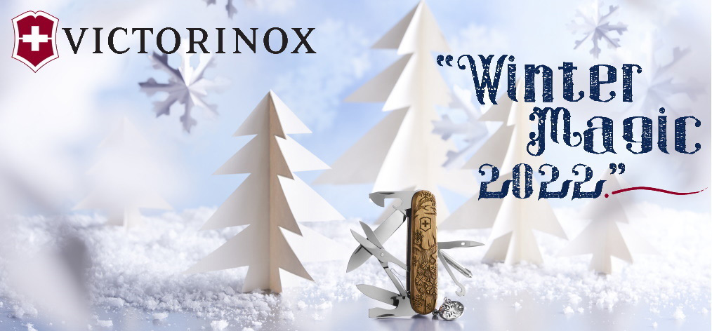 Couteau Victorinox, série Édition Limitée 2022 Super Tinker Wood Winter Magic Bois de noyer